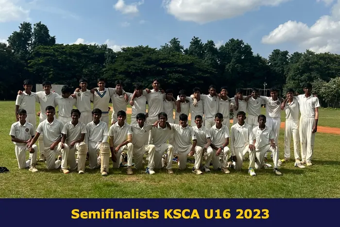 Kreeda Kshetra Under-16 squad at the KSCA semi-final, 2023