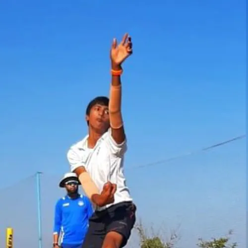 A young bowler working on their action at the bowling clinic