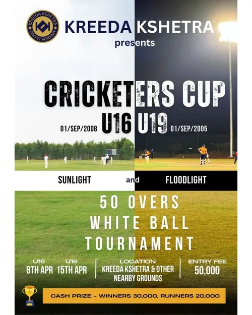 Cricketers Cup tournament poster